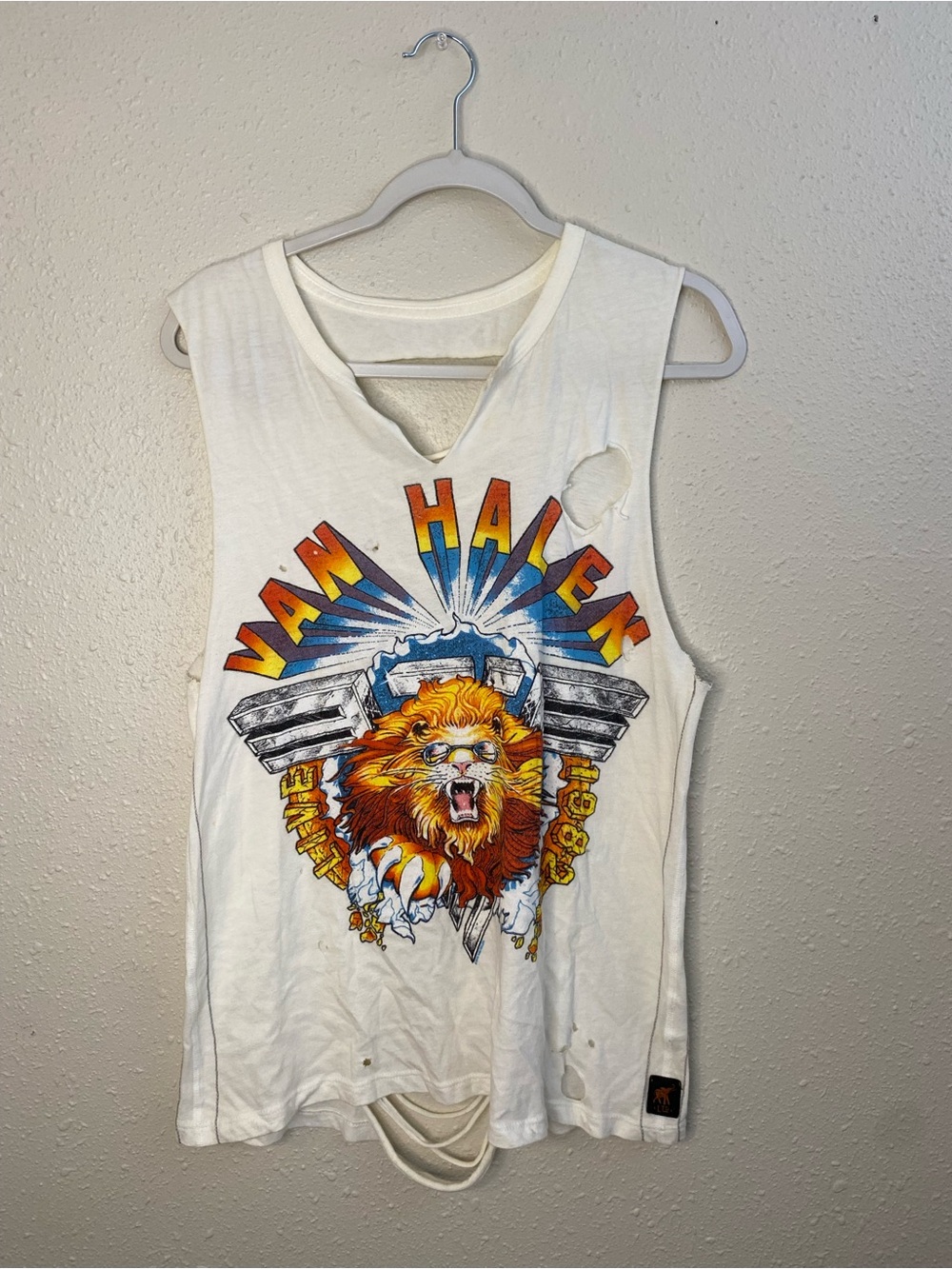 Trunk Ltd Free People Daydreamer Van Halen Cream Graphic Tee Tank Rare